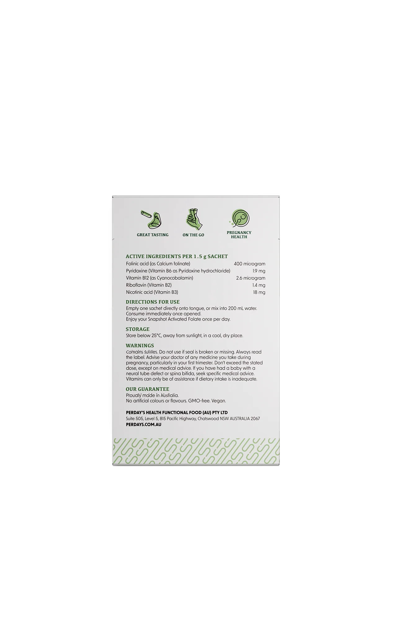 SNAP SHOT Activated Folate